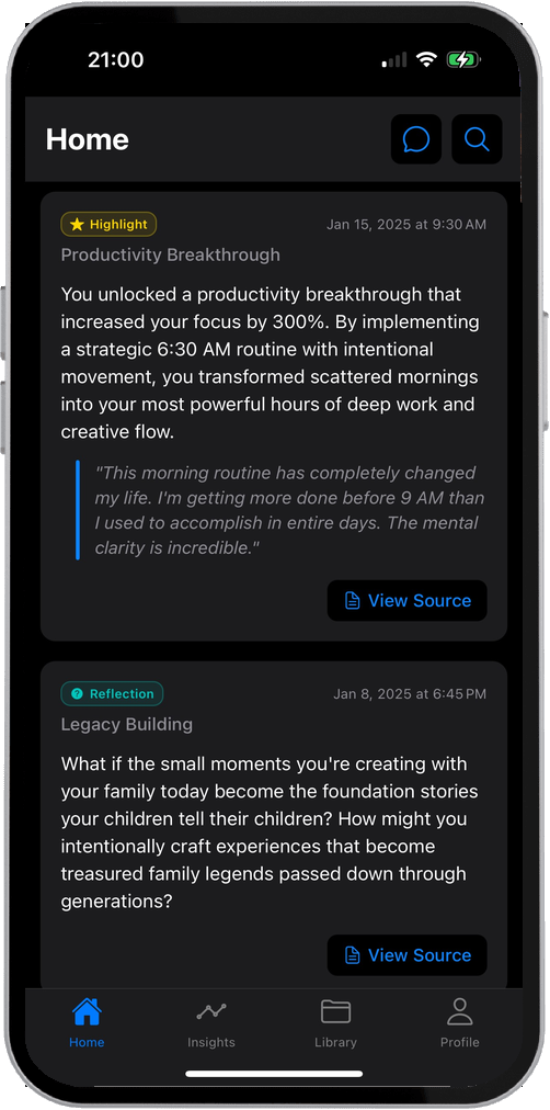 Home feed feature